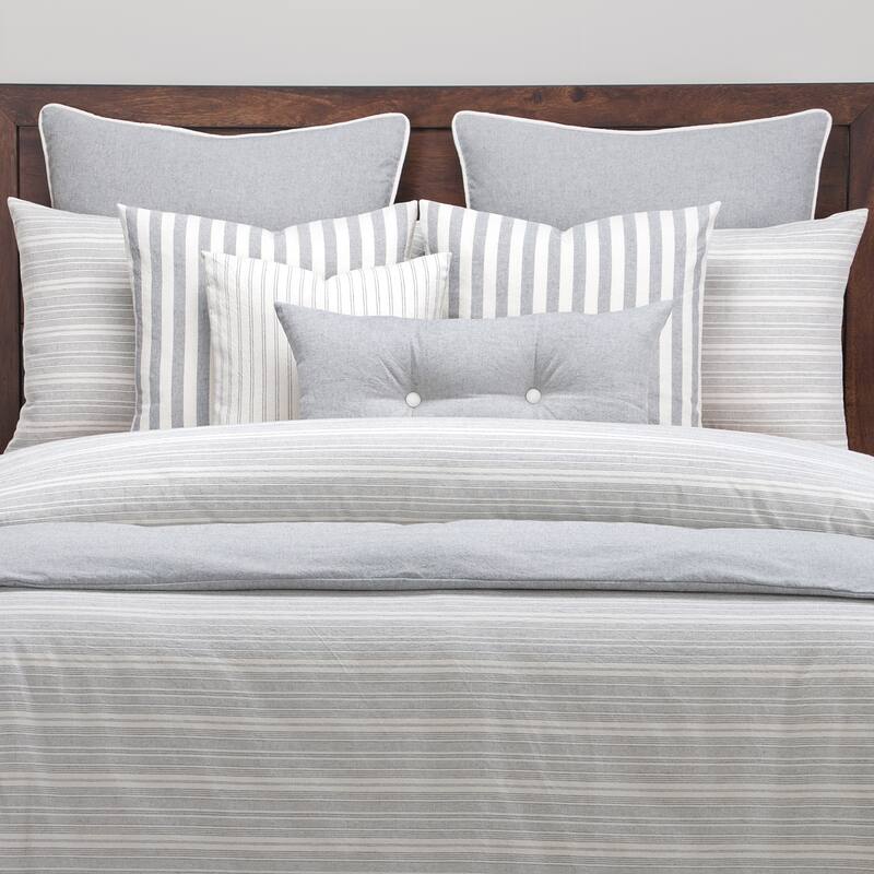 Siscovers Luxury Cottage Pewter Cotton-blend Farmhouse Down Alt Duvet Set