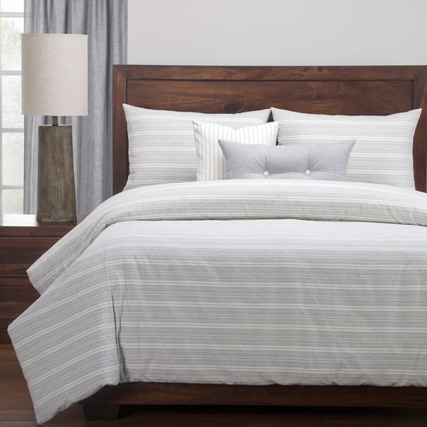 slide 2 of 5, Siscovers Luxury Cottage Pewter Cotton-blend Farmhouse Down Alt Duvet Set