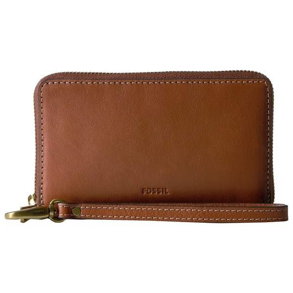 Shop Fossil Emma RFID Smartphone Brown Leather Wristlet Wallet - Free Shipping Today - Overstock ...