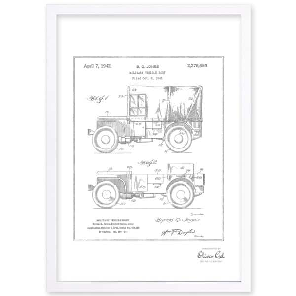 Oliver Gal'Jeep Willys 1942, Silver Metallic' Framed Art - Bed Bath ...