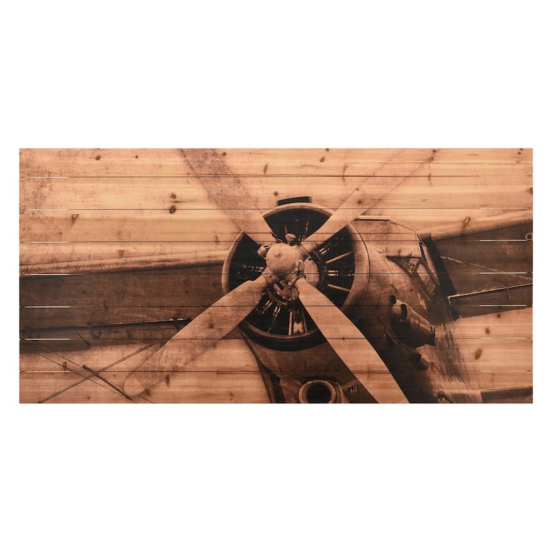"Plane Propeller" Arte de Legno Digital Print on Solid Wood Wall Art