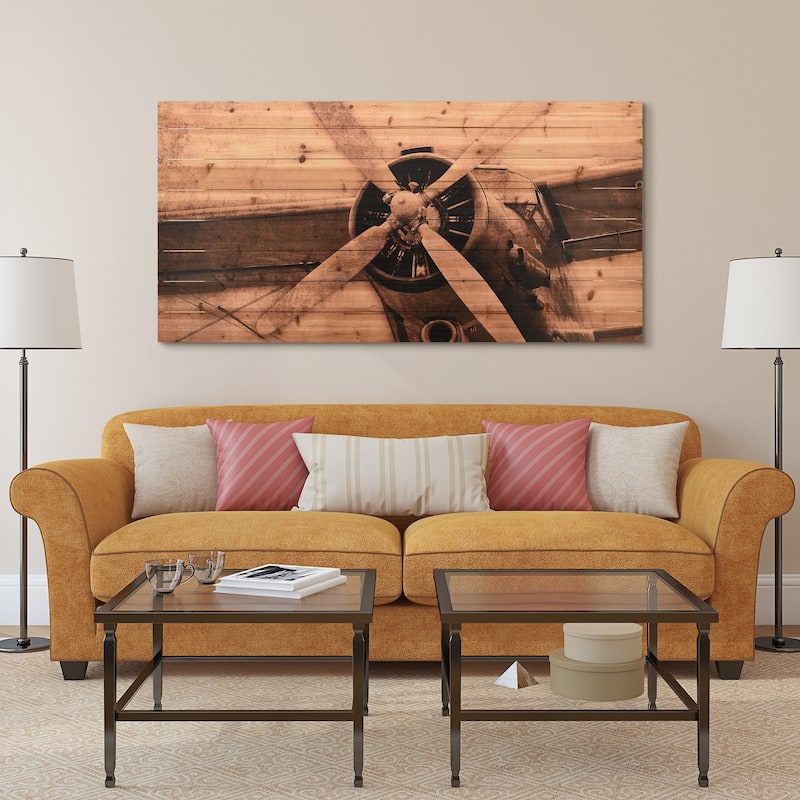 "Plane Propeller" Arte de Legno Digital Print on Solid Wood Wall Art