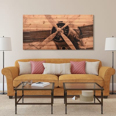 "Plane Propeller" Arte de Legno Digital Print on Solid Wood Wall Art