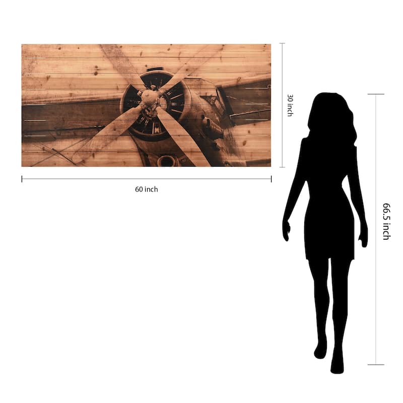 "Plane Propeller" Arte de Legno Digital Print on Solid Wood Wall Art