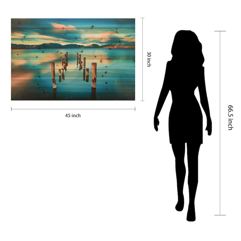 Evening Light Wall Art Giclee Printed On Solid Fir Wood Planks