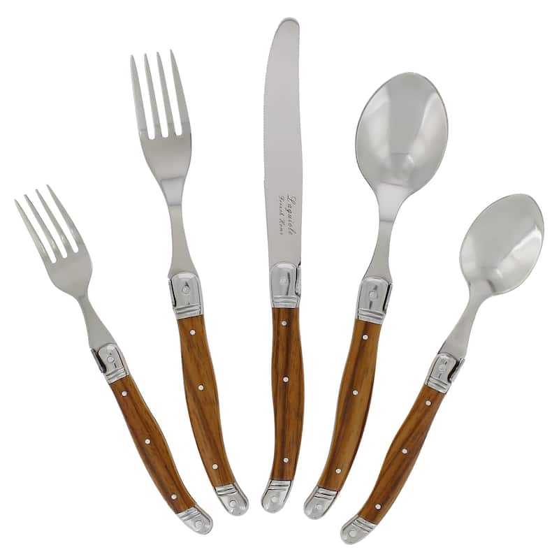 20-piece Laguiole Wood Grain Flatware Set by French Home