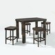 Palm Harbor 5 Piece Outdoor Wicker High Dining Set - Thumbnail 3