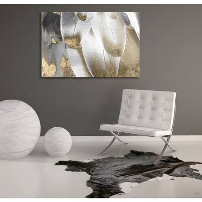 Silver Orchid Oliver Gal 'Royal Feathers' Canvas ArtGrey - gray, gold - gray, gold