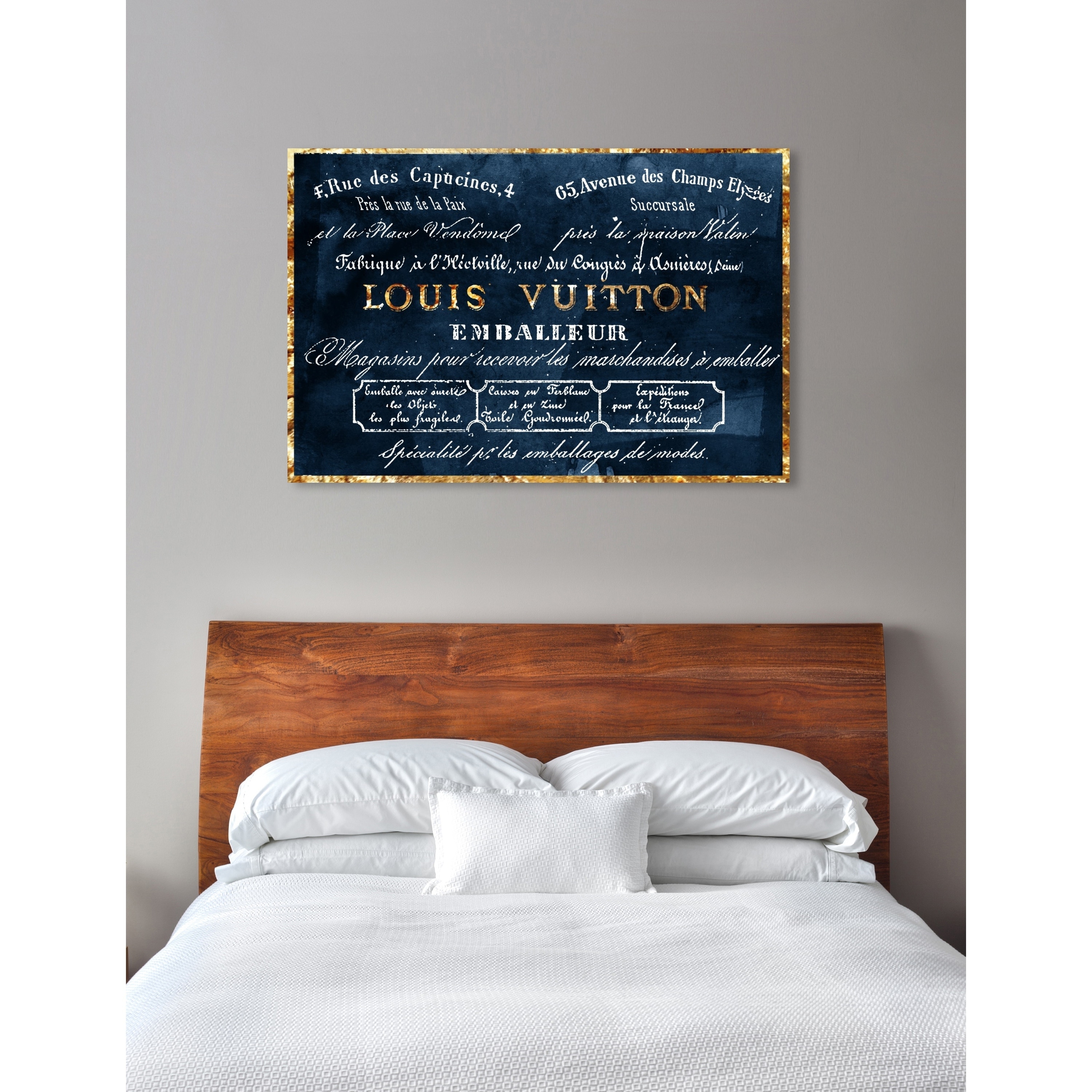 Oliver Gal 'Emballeur Navy' Fashion and Glam Framed Wall Art Prints Road  Signs - Blue, Gold - On Sale - Bed Bath & Beyond - 31287477