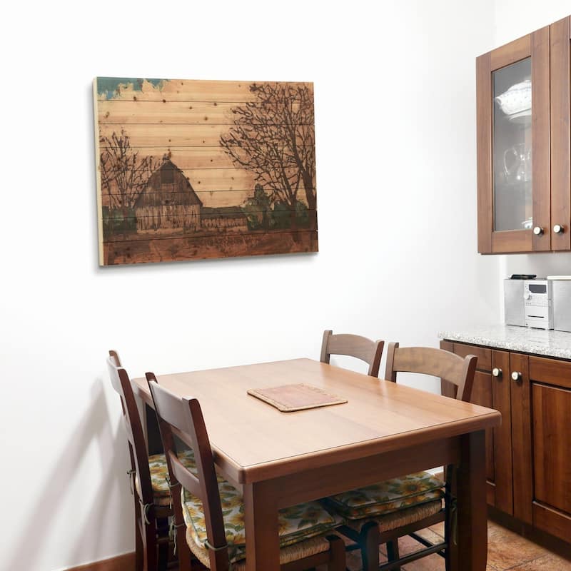 "Erstwhile Barn" Arte de Legno Digital Print on Solid Wood Wall Art
