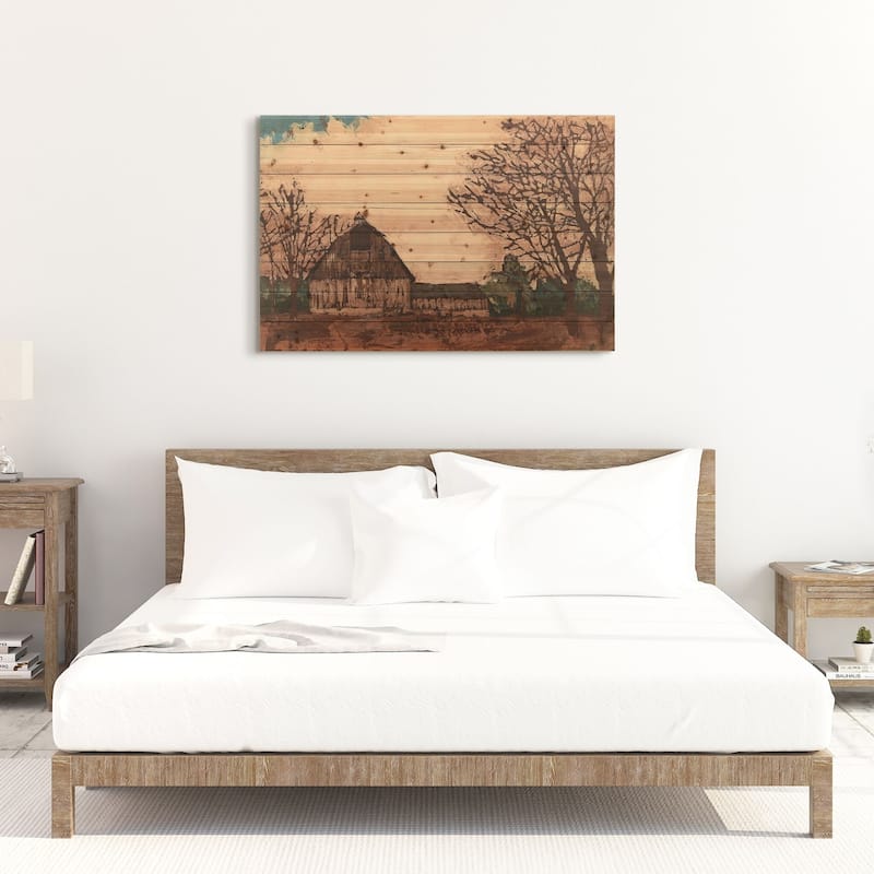 "Erstwhile Barn" Arte de Legno Digital Print on Solid Wood Wall Art
