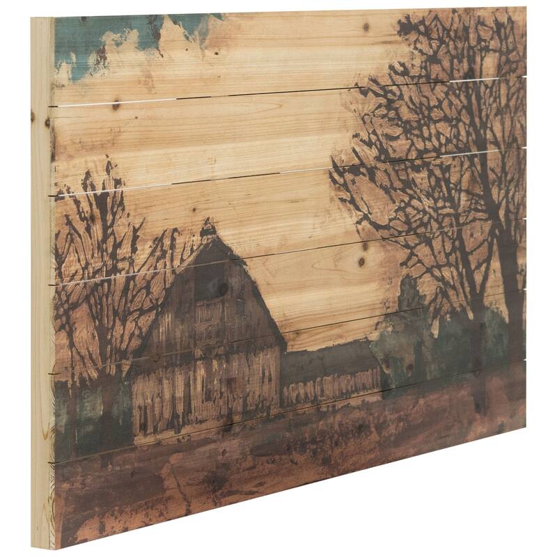 "Erstwhile Barn" Arte de Legno Digital Print on Solid Wood Wall Art