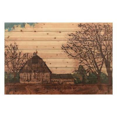 "Erstwhile Barn" Arte de Legno Digital Print on Solid Wood Wall Art