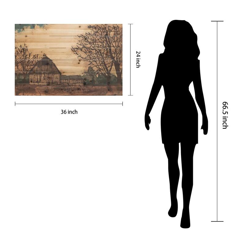 "Erstwhile Barn" Arte de Legno Digital Print on Solid Wood Wall Art