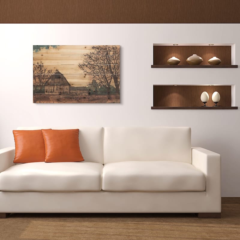 "Erstwhile Barn" Arte de Legno Digital Print on Solid Wood Wall Art