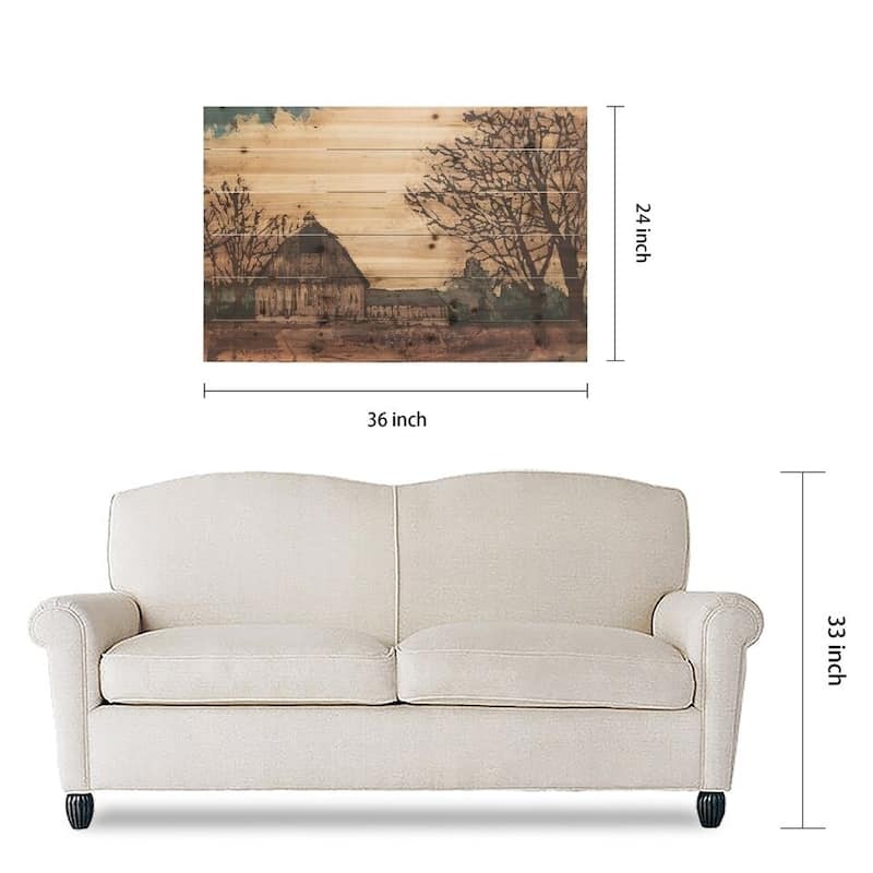 "Erstwhile Barn" Arte de Legno Digital Print on Solid Wood Wall Art