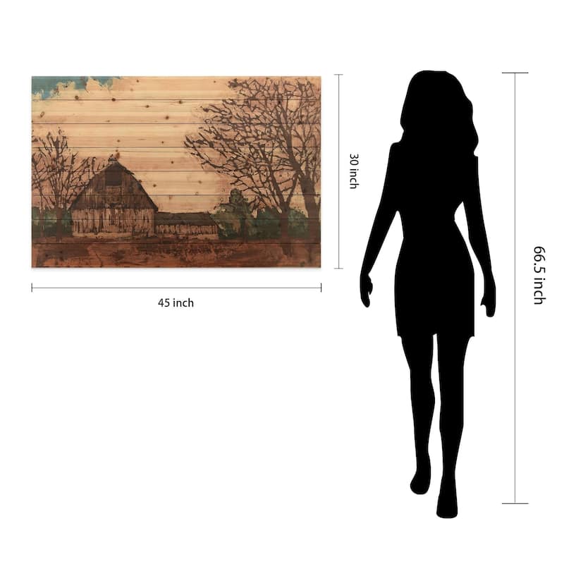 "Erstwhile Barn" Arte de Legno Digital Print on Solid Wood Wall Art
