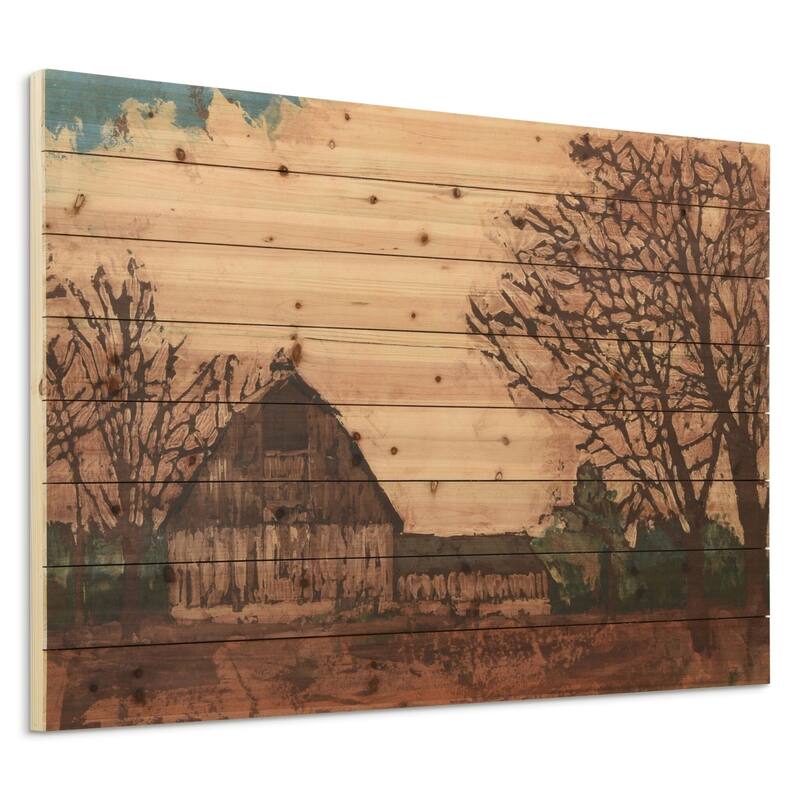 "Erstwhile Barn" Arte de Legno Digital Print on Solid Wood Wall Art