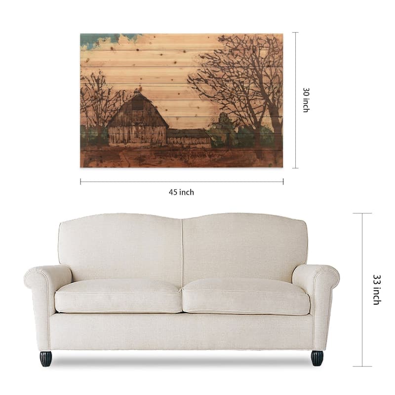 "Erstwhile Barn" Arte de Legno Digital Print on Solid Wood Wall Art