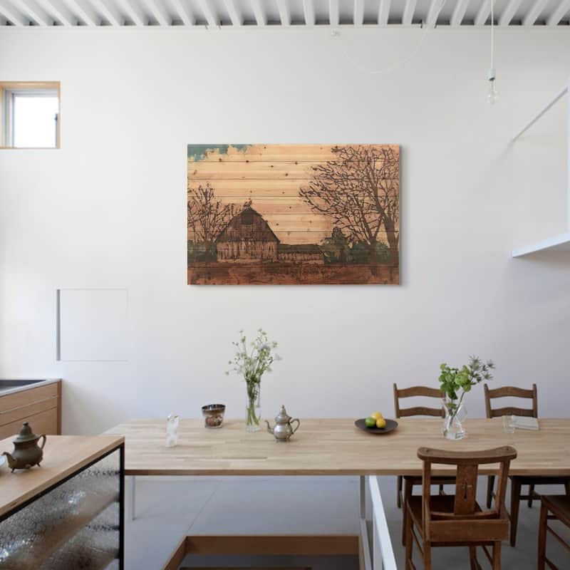 "Erstwhile Barn" Arte de Legno Digital Print on Solid Wood Wall Art