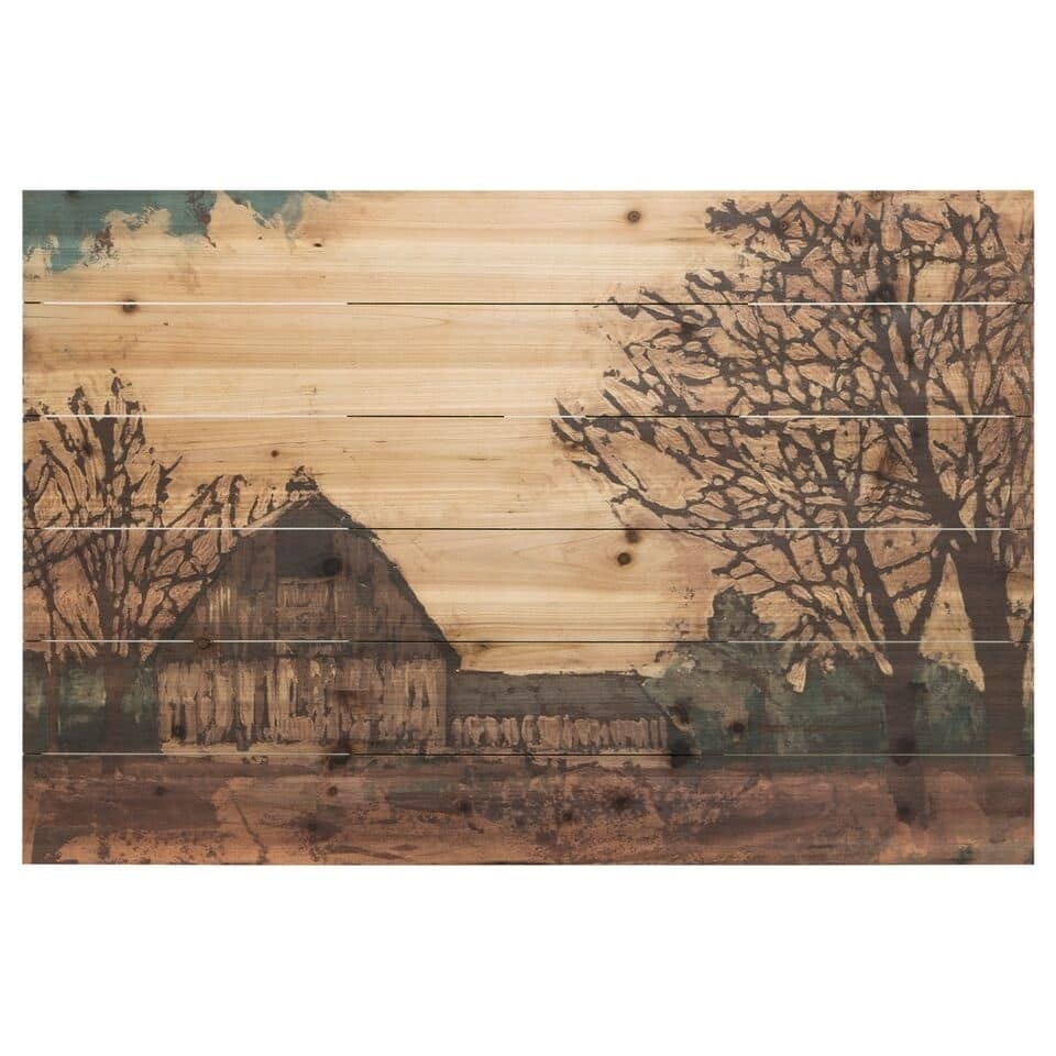 "Erstwhile Barn" Arte de Legno Digital Print on Solid Wood Wall Art