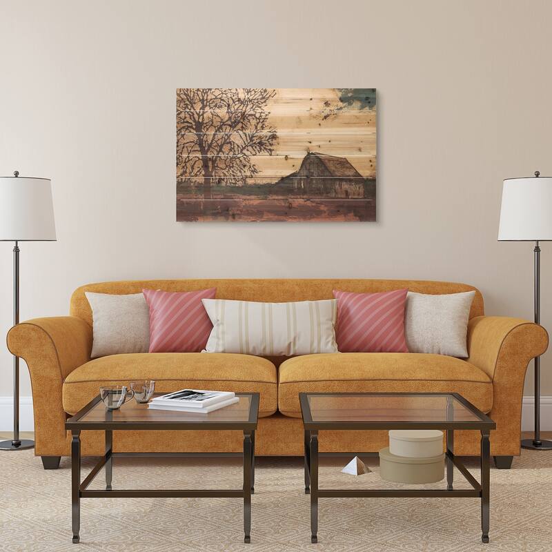 "Erstwhile Barn" Digital Wall Art Print on Solid Fir Wood Planks