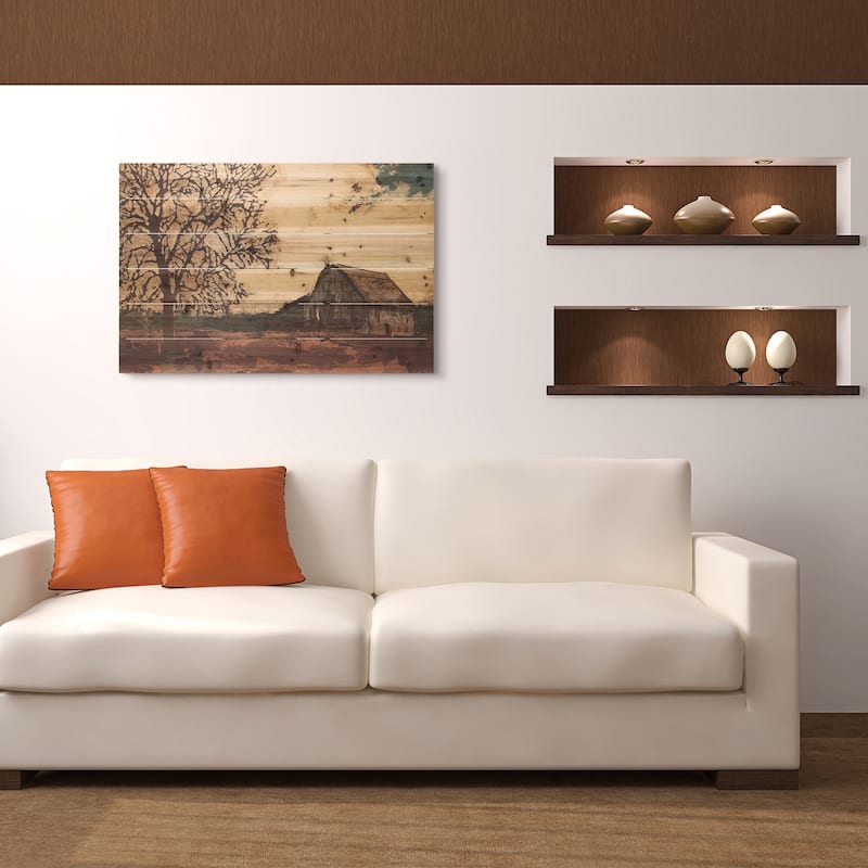 "Erstwhile Barn" Digital Wall Art Print on Solid Fir Wood Planks