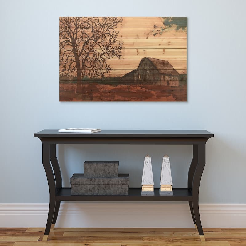 "Erstwhile Barn" Digital Wall Art Print on Solid Fir Wood Planks