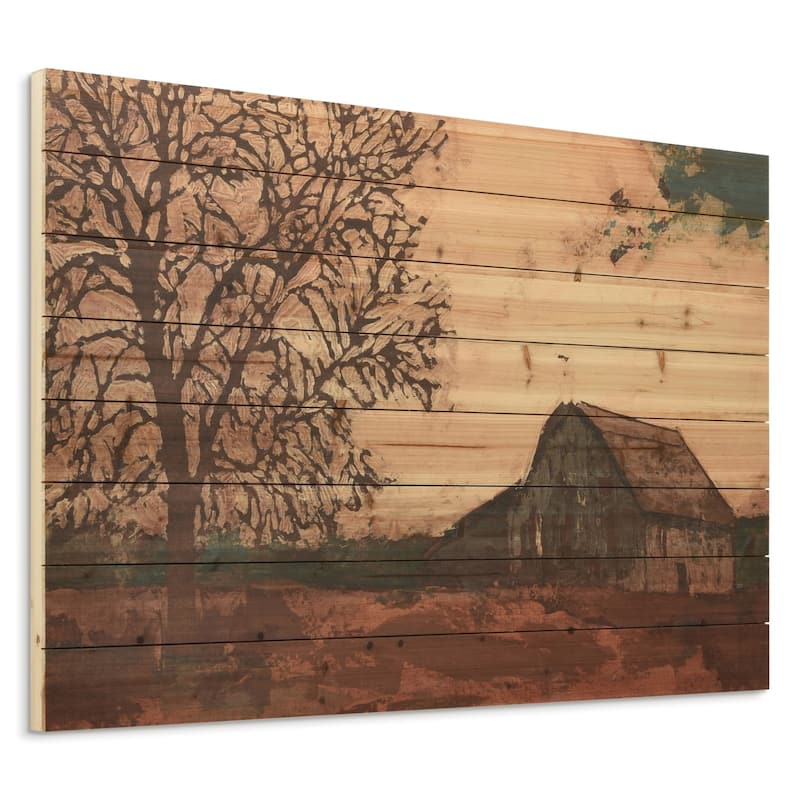 "Erstwhile Barn" Digital Wall Art Print on Solid Fir Wood Planks