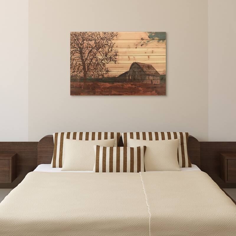 "Erstwhile Barn" Digital Wall Art Print on Solid Fir Wood Planks