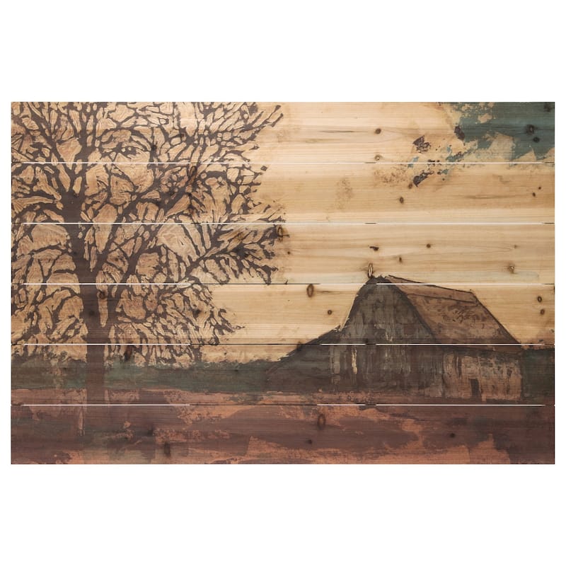 "Erstwhile Barn" Digital Wall Art Print on Solid Fir Wood Planks - 24 x 36