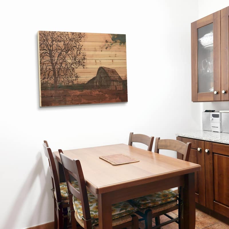 "Erstwhile Barn" Digital Wall Art Print on Solid Fir Wood Planks