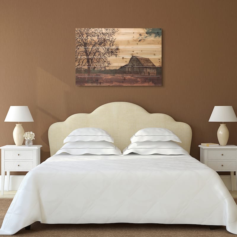 "Erstwhile Barn" Digital Wall Art Print on Solid Fir Wood Planks