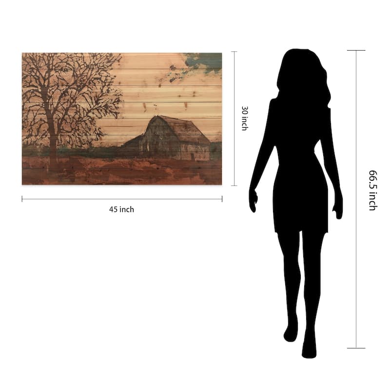 "Erstwhile Barn" Digital Wall Art Print on Solid Fir Wood Planks