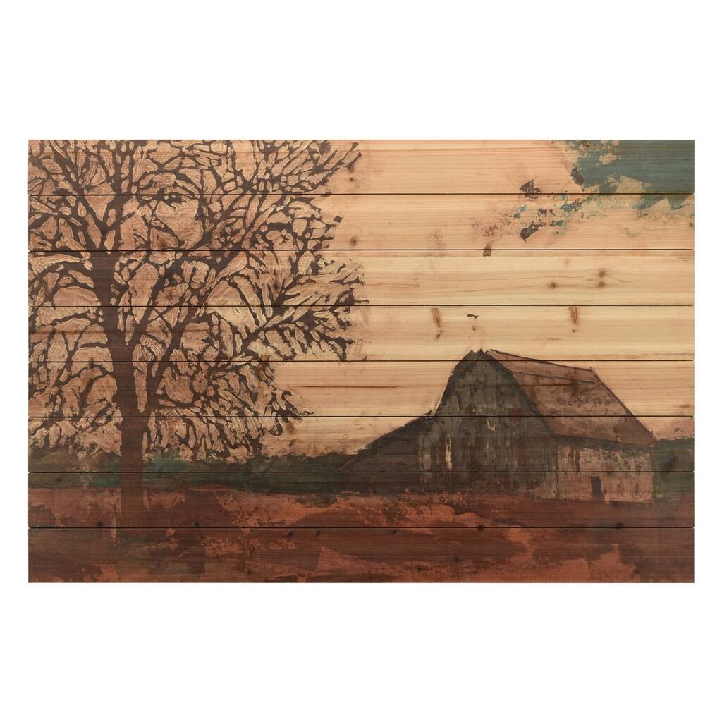 "Erstwhile Barn" Digital Wall Art Print on Solid Fir Wood Planks