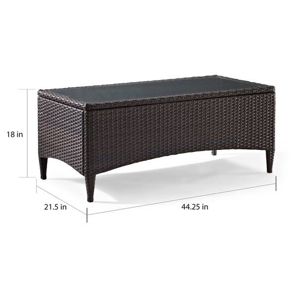 Kiawah Outdoor Wicker Glass Top Table Bed Bath & Beyond 14988483