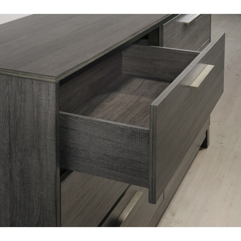Roundhill Furniture Ioana Antique Grey Wood 5-piece King Size Bedroom Set