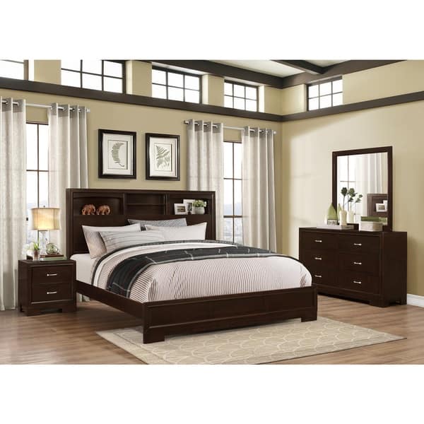 Shop Montana Walnut Modern 4 Piece Wood Bedroom Set With King Bed