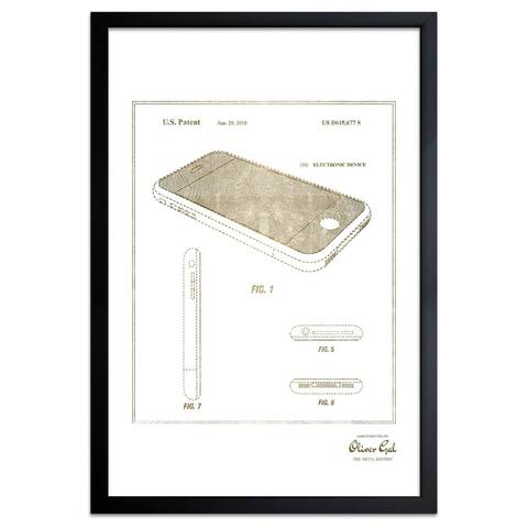 Oliver Gal'Apple Iphone 2010, Gold Metallic' Framed Art