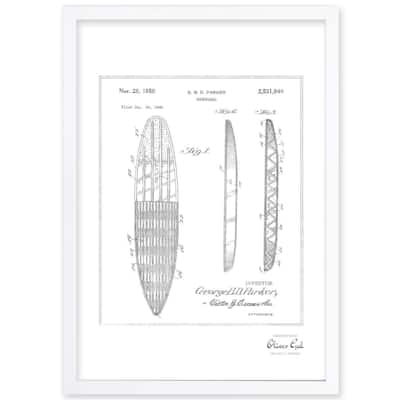 Oliver Gal'Surfboard 1948, Silver Metallic' Framed Art