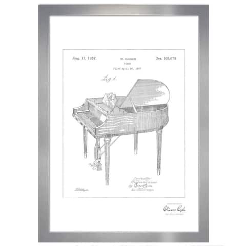 Oliver Gal 'Piano 1937, Silver Metallic' Framed Art