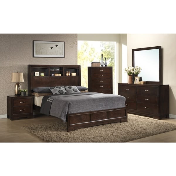 Shop Montana Walnut Modern 4 Piece Wood Bedroom Set With