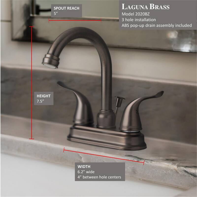 Laguna Brass 2020 Two Handle Centerset Lavatory Faucet with Pop-Up Drain