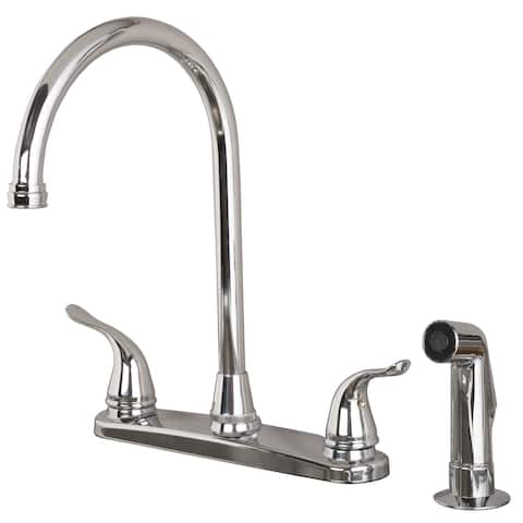 Builders Shoppe Two Handle High Arc Kitchen Faucet with Side Spray