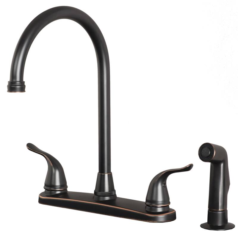 Builders Shoppe Two Handle High Arc Kitchen Faucet with Side Spray