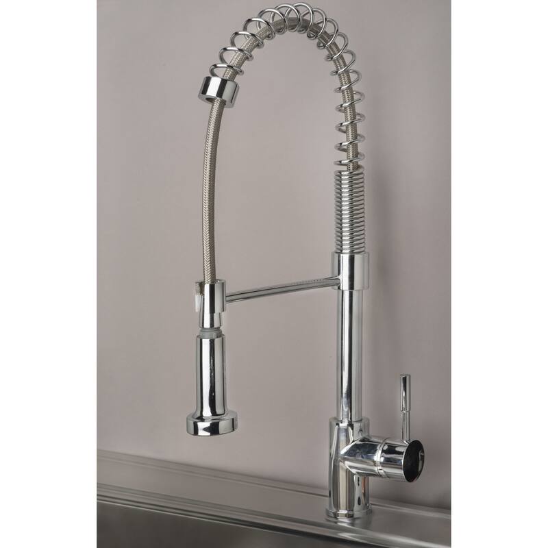 Builders Shoppe Contemporary Single Handle 21" Spring Pull-Down Kitchen Faucet