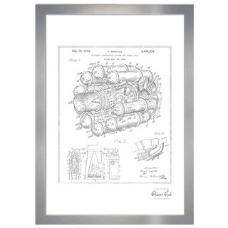 Oliver Gal 'aircraft Jet Engine 1946, Silver Metallic' Framed Art - Bed 