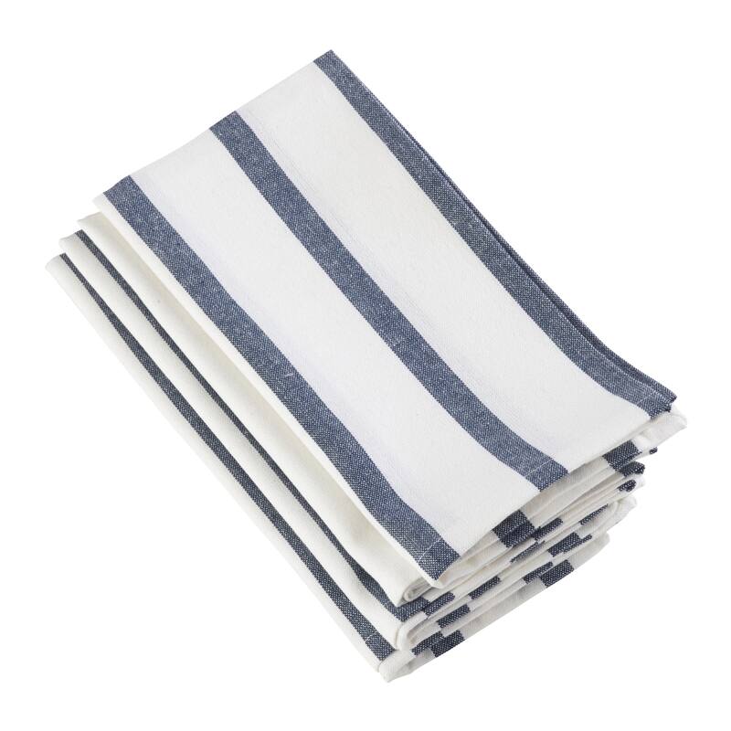 Striped Printed Design Cotton Napkin - Set of 4