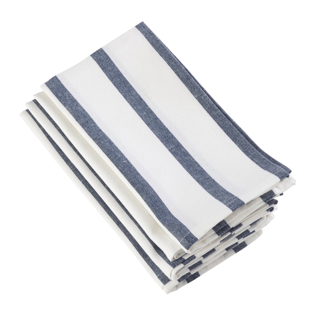 Striped Printed Design Cotton Napkin - Set of 4