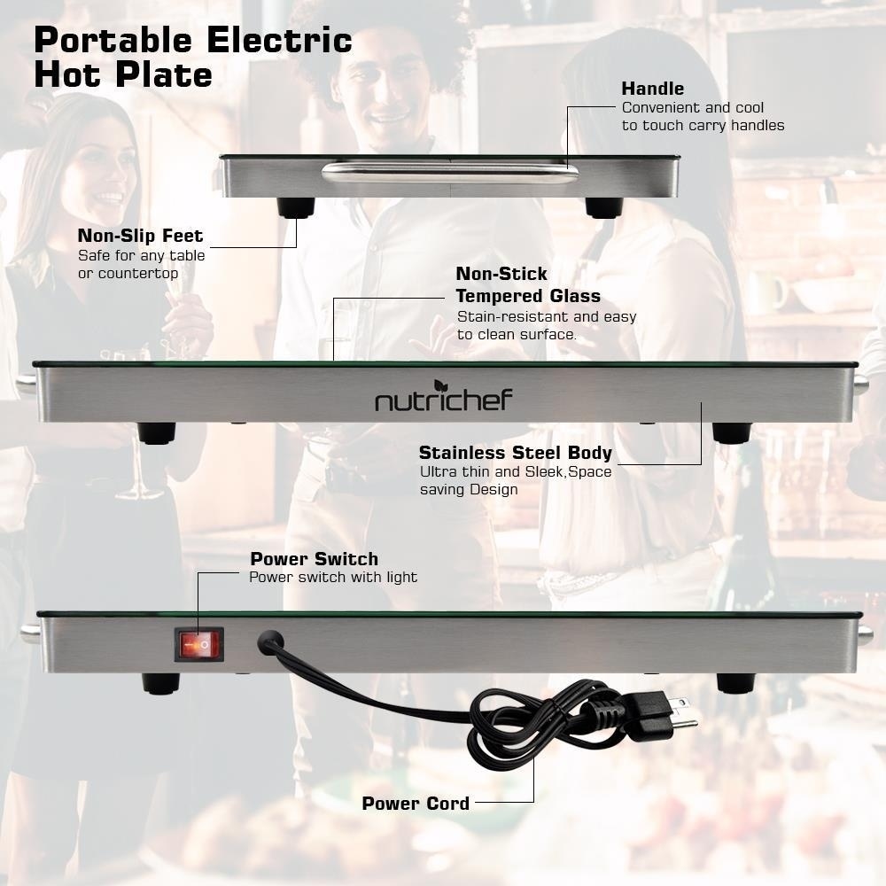 NutriChef PKWTR30 Electronic Warming Tray, Plug-in Food Warmer with  Non-Stick, Heat-Resistant Glass Plate - Bed Bath & Beyond - 14989335